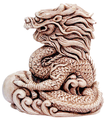 Нэцкэ дракона с жемчугом очень сильный и часто встречающийся талисман